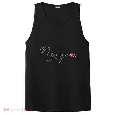 Norge Simple Love Norwegian Flag Heart On Norway PosiCharge Competitor Tank