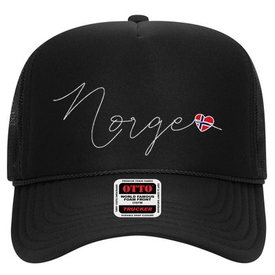 Norge Simple Love Norwegian Flag Heart On Norway Trucker Hat