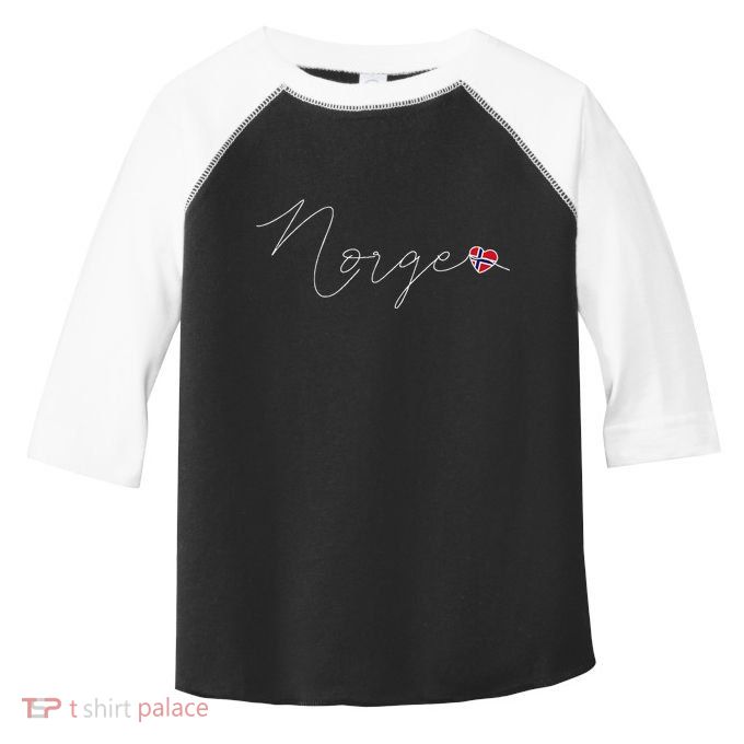 Norge Simple Love Norwegian Flag Heart On Norway Toddler Fine Jersey T-Shirt