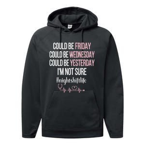 Night Shift Life Nursing Week Funny Night Shift Nurse Performance Fleece Hoodie