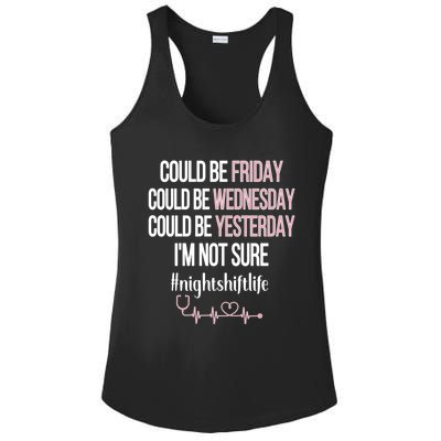 Night Shift Life Nursing Week Funny Night Shift Nurse Gift Ladies PosiCharge Competitor Racerback Tank