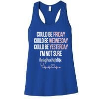 Night Shift Life Nursing Week Funny Night Shift Nurse Gift Women's Racerback Tank