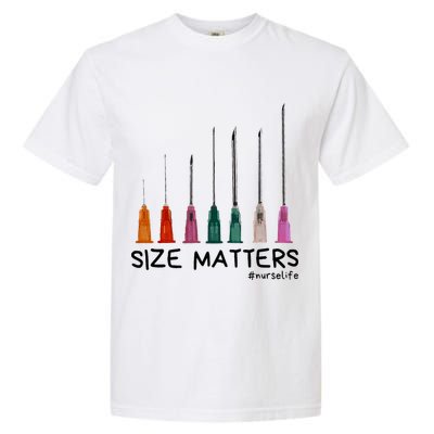 Needle Size Matters Funny Nursing Cna Nurse Life Garment-Dyed Heavyweight T-Shirt