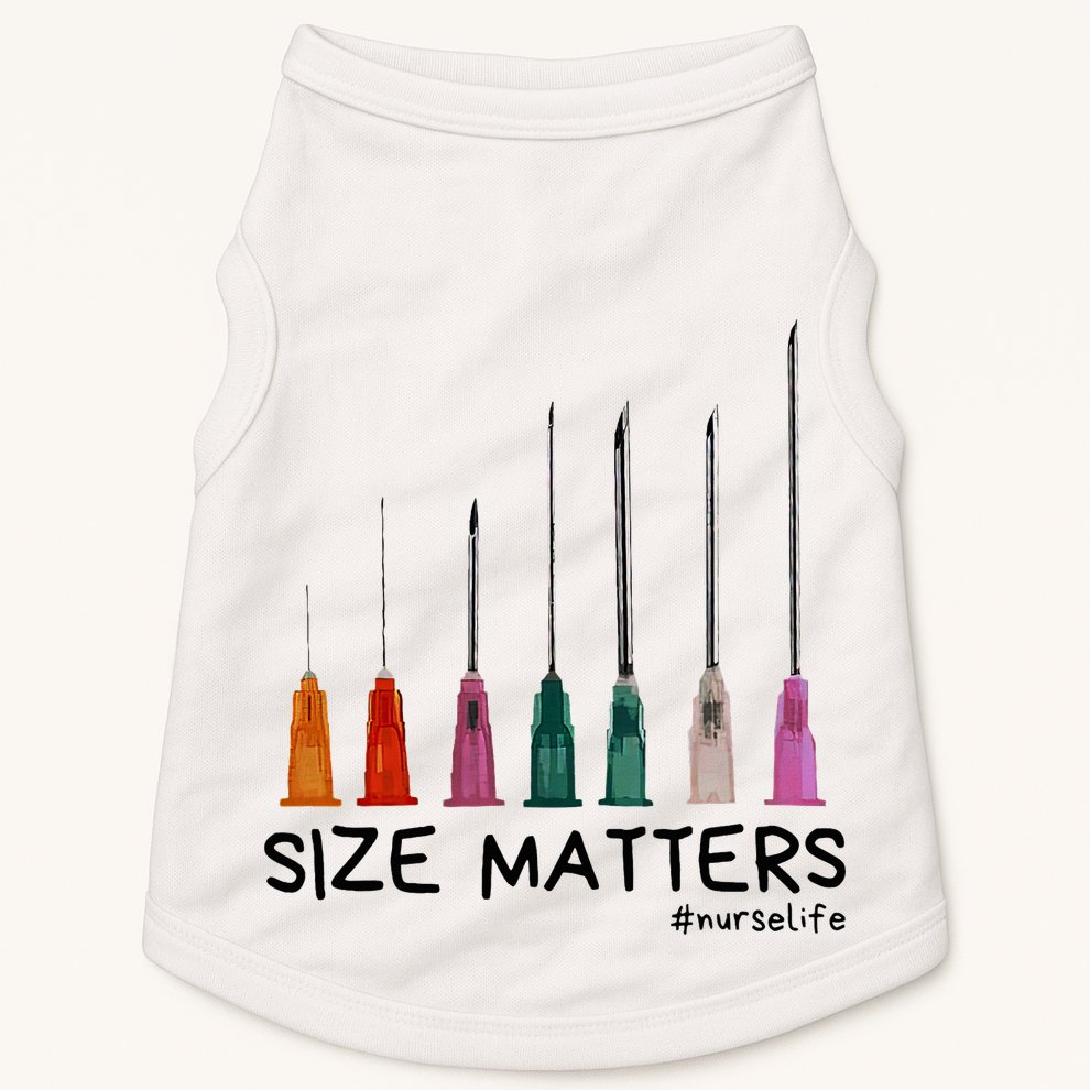Needle Size Matters Funny Nursing Cna Nurse Life Doggie Tank