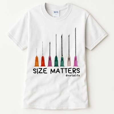 Needle Size Matters Funny Nursing Cna Nurse Life Tall T-Shirt