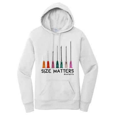 Needle Size Matters Funny Nursing Cna Nurse Life Women's Pullover Hoodie