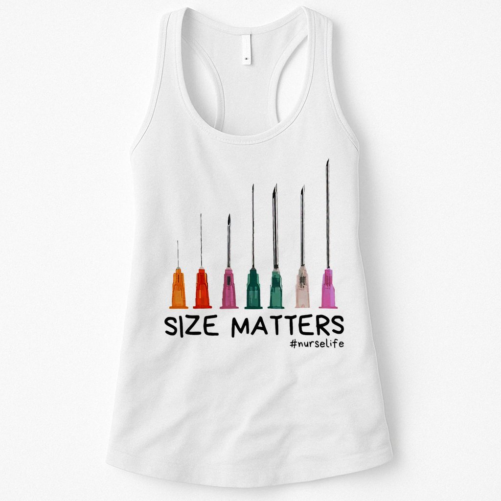 Needle Size Matters Funny Nursing Cna Nurse Life Womens Tank Top