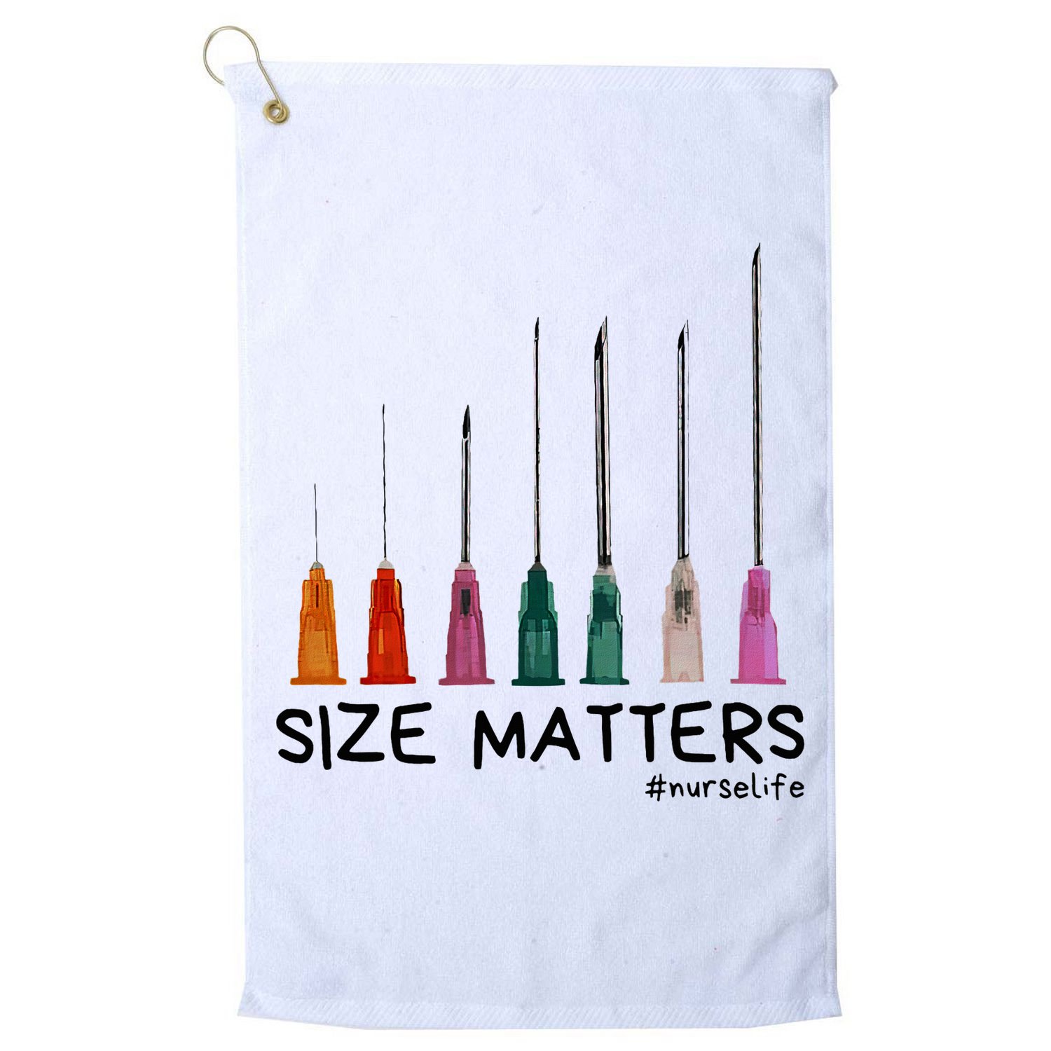 Needle Size Matters Funny Nursing Cna Nurse Life Golf Towel