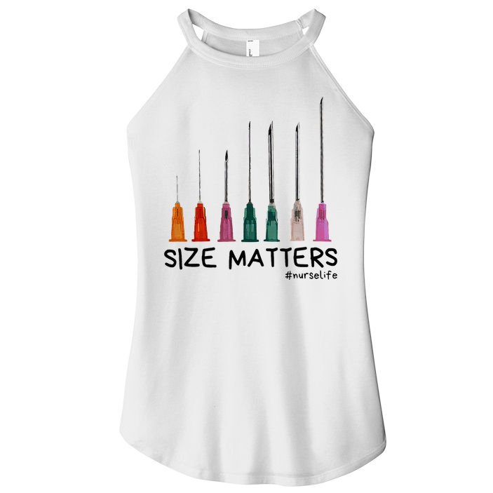 Needle Size Matters Funny Nursing Cna Nurse Life Women's Perfect Tri Rocker Tank