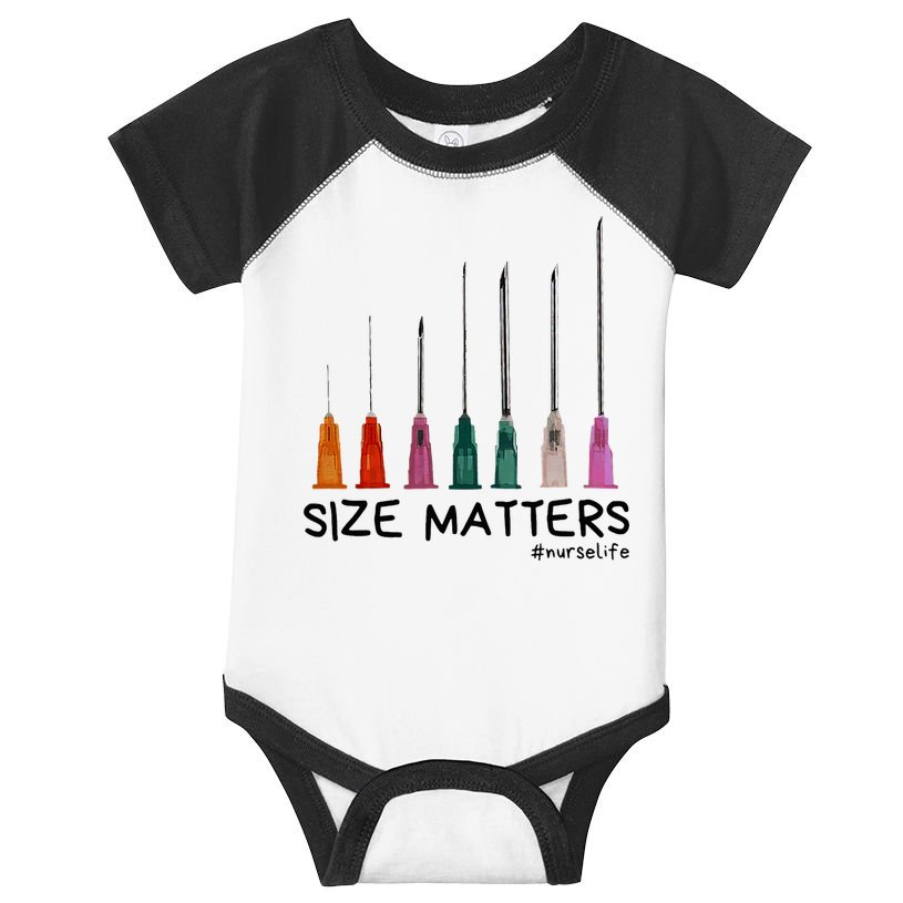 Needle Size Matters Funny Nursing Cna Nurse Life Infant Baby Jersey Bodysuit