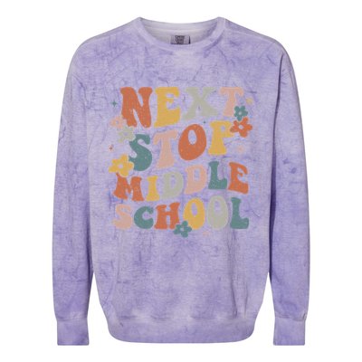 Next Stop Middle School Elementary School Graduation 2024 Colorblast Crewneck Sweatshirt