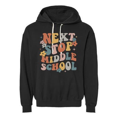 Next Stop Middle School Elementary School Graduation 2024 Garment-Dyed Fleece Hoodie