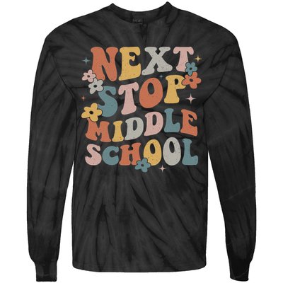 Next Stop Middle School Elementary School Graduation 2024 Tie-Dye Long Sleeve Shirt