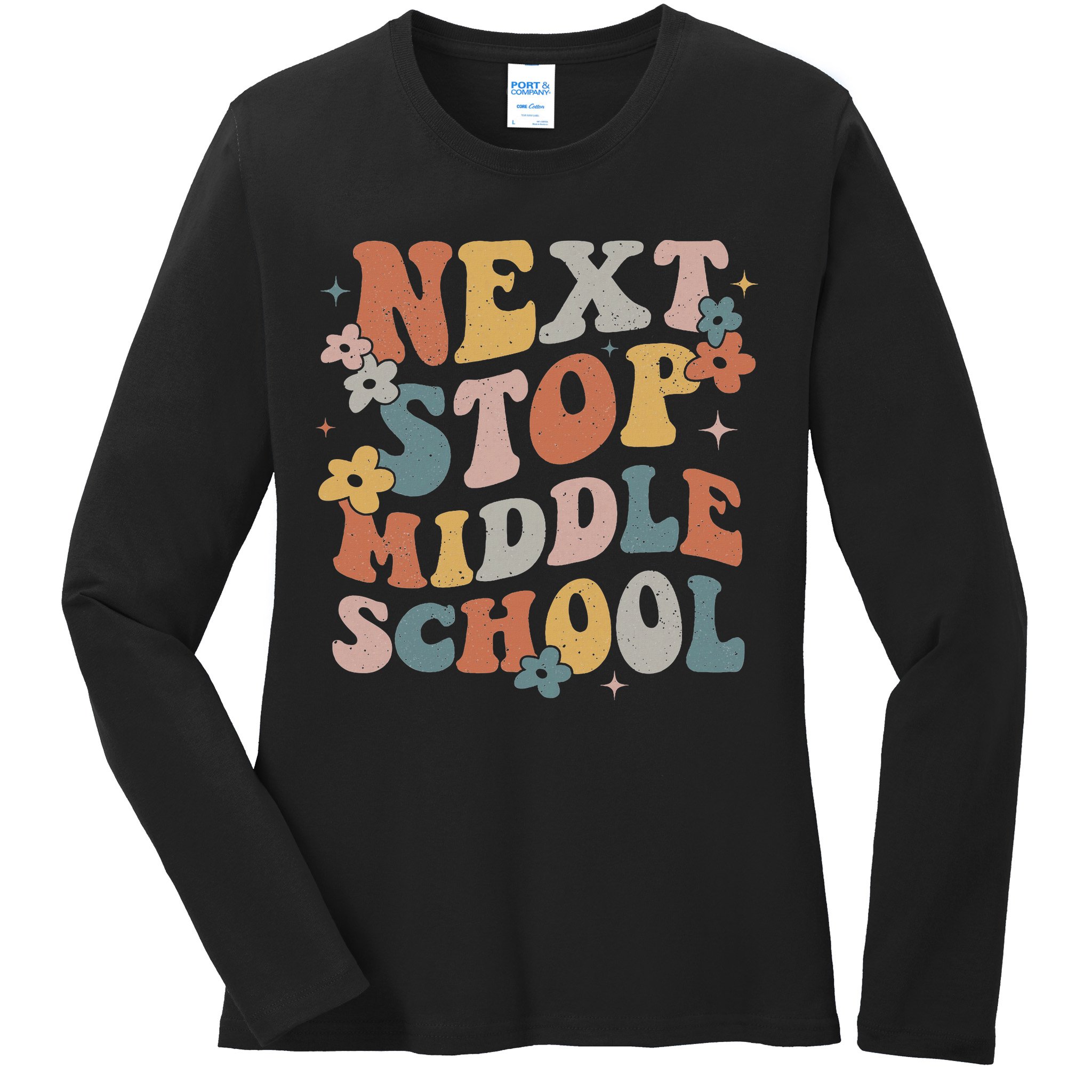 Next Stop Middle School Elementary School Graduation 2024 Ladies Long Sleeve Shirt