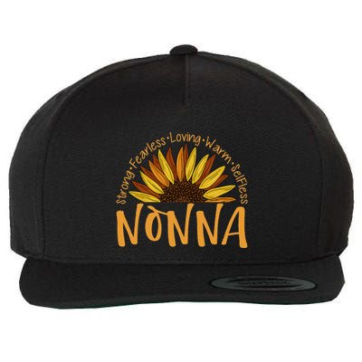 Nonna Sunflower Mothers Day Sunflower For Nonnas Wool Snapback Cap