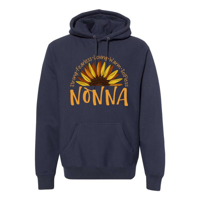 Nonna Sunflower Mothers Day Sunflower For Nonnas Premium Hoodie