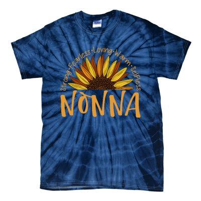 Nonna Sunflower Mothers Day Sunflower For Nonnas Tie-Dye T-Shirt