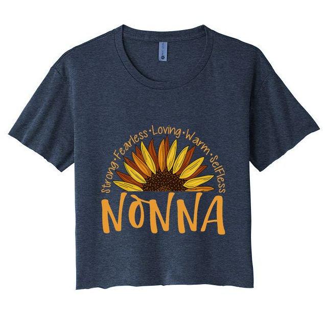 Nonna Sunflower Mothers Day Sunflower For Nonnas Crop Top
