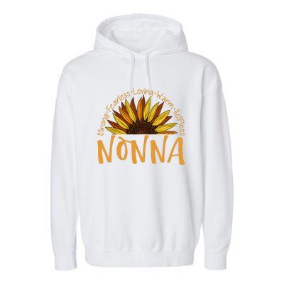 Nonna Sunflower Mothers Day Sunflower For Nonnas Garment-Dyed Fleece Hoodie