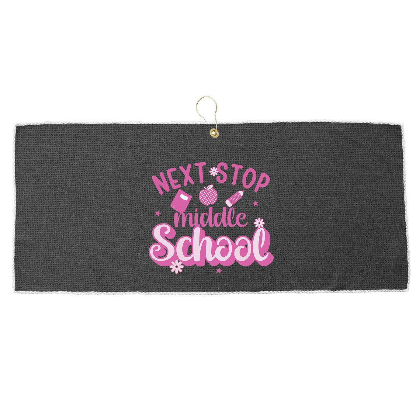 Next Stop Middle School Graduation Large Microfiber Waffle Golf Towel