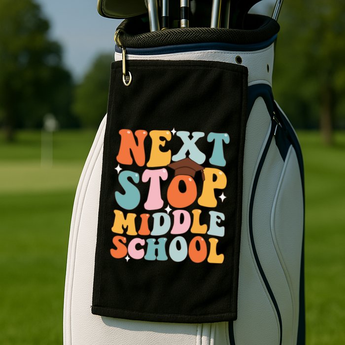 Next Stop Middle School Funny Graduation 5th Grade Golf Towel