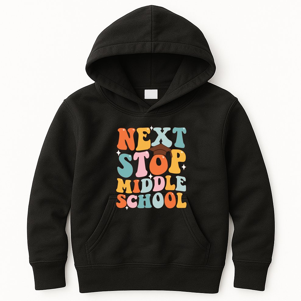 Next Stop Middle School Funny Graduation 5th Grade Kids Hoodie