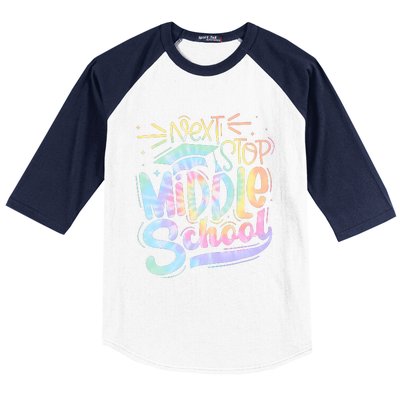 Next Stop Middle School Tie Dye Baseball Sleeve Shirt