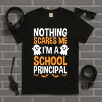 Nothing Scares Me IM A School Principal Halloween Costume Teacher T-Shirt