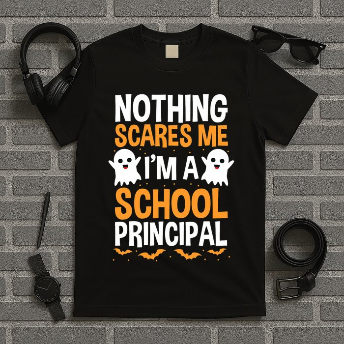 Nothing Scares Me IM A School Principal Halloween Costume Teacher T-Shirt