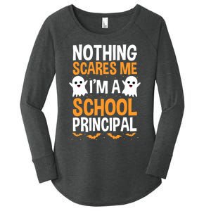 Nothing Scares Me IM A School Principal Halloween Costume Teacher Women's Perfect Tri Tunic Long Sleeve Shirt