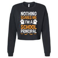 Nothing Scares Me IM A School Principal Halloween Costume Teacher Cropped Pullover Crew