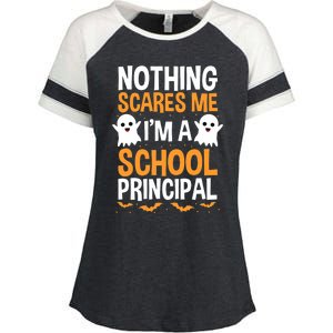 Nothing Scares Me IM A School Principal Halloween Costume Teacher Enza Ladies Jersey Colorblock Tee