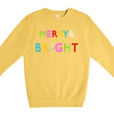 Nurse Stethoscope Merry And Bright Christmas Gift Long Sleeve Premium Crewneck Sweatshirt