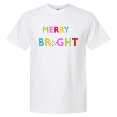 Nurse Stethoscope Merry And Bright Christmas Gift Long Sleeve Garment-Dyed Heavyweight T-Shirt