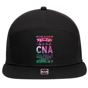 Nothing Scares Me CNA Nurse Job Lover Funny CNA 7 Panel Mesh Trucker Snapback Hat