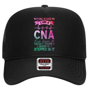 Nothing Scares Me CNA Nurse Job Lover Funny CNA High Crown Mesh Back Trucker Hat