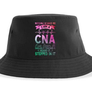 Nothing Scares Me CNA Nurse Job Lover Funny CNA Sustainable Bucket Hat