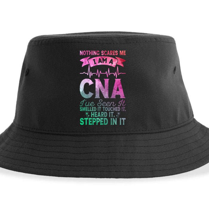 Nothing Scares Me CNA Nurse Job Lover Funny CNA Sustainable Bucket Hat