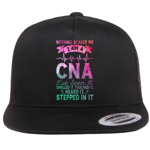 Nothing Scares Me CNA Nurse Job Lover Funny CNA Flat Bill Trucker Hat