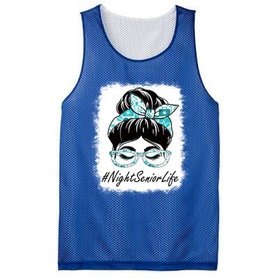 Night Senior Messy Bun Bleached World Health Day Gift Mesh Reversible Basketball Jersey Tank