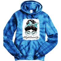 Night Senior Messy Bun Bleached World Health Day Gift Tie Dye Hoodie