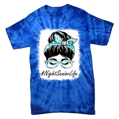 Night Senior Messy Bun Bleached World Health Day Gift Tie-Dye T-Shirt