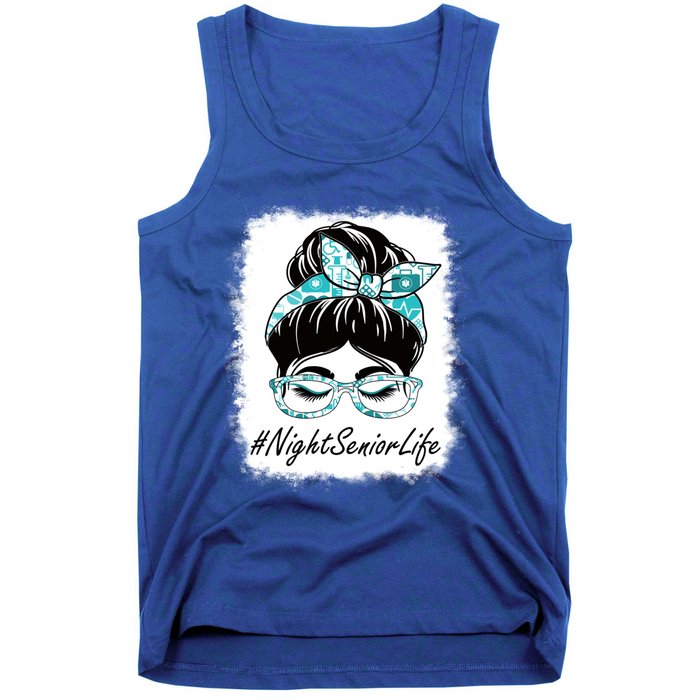 Night Senior Messy Bun Bleached World Health Day Gift Tank Top