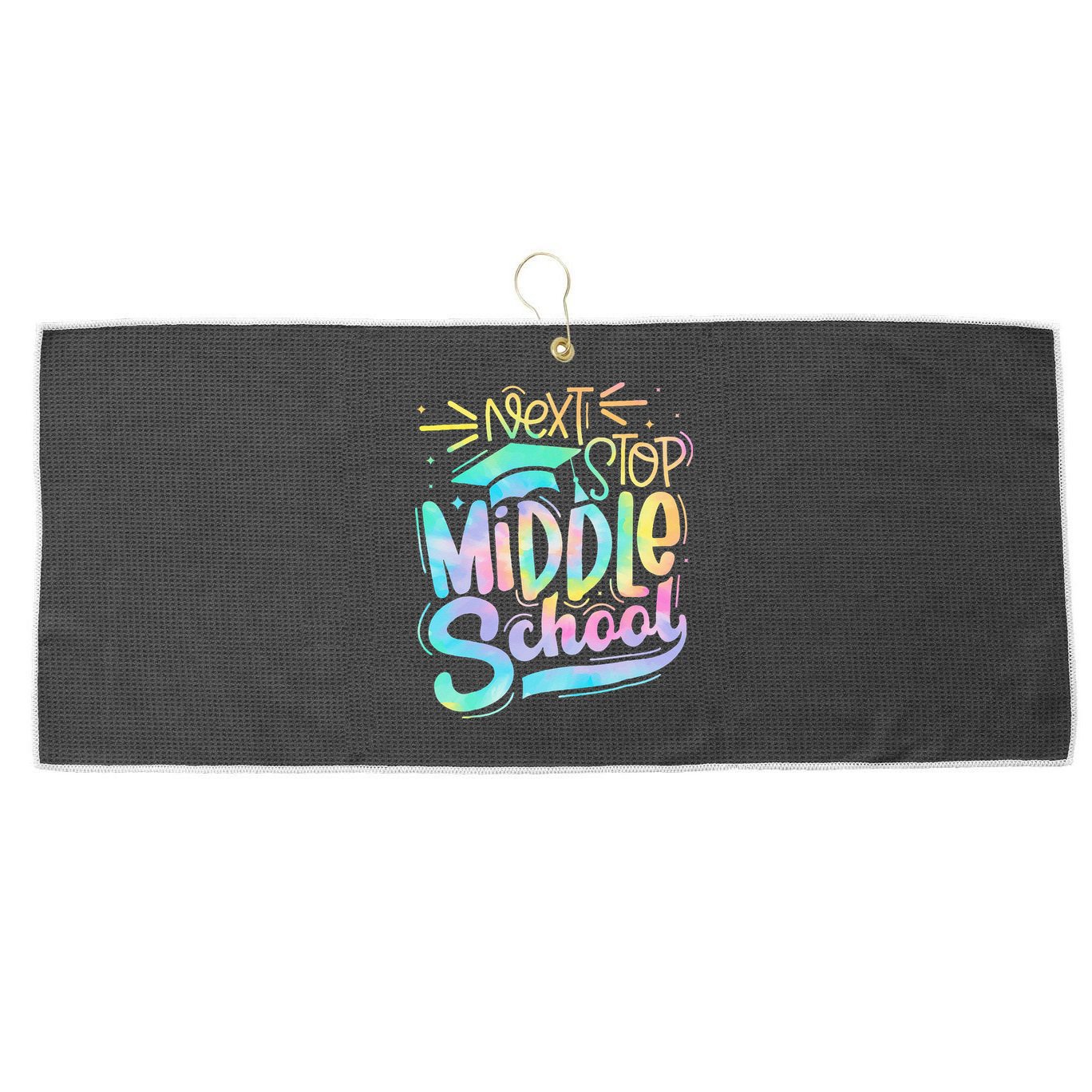 Next Stop Middle School 5th Grade Graduation Last Day Large Microfiber Waffle Golf Towel