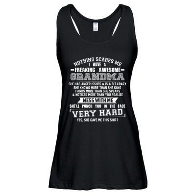 Nothing Scares Me I Have A Freaking Awesome Grandma Ladies Essential Flowy Tank