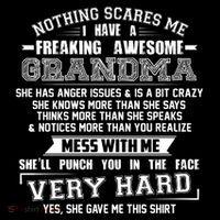 Nothing Scares Me I Have A Freaking Awesome Grandma Short Acrylic Beanie