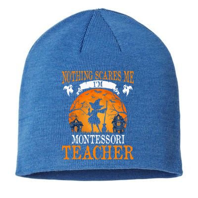 Nothing Scares Me Im Montessori Teacher Sustainable Beanie