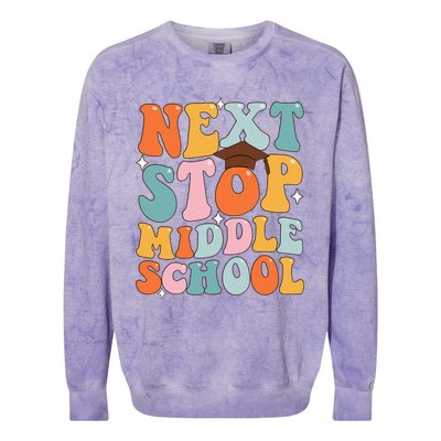 Next Stop Middle School Funny Graduation 5th Grade Colorblast Crewneck Sweatshirt