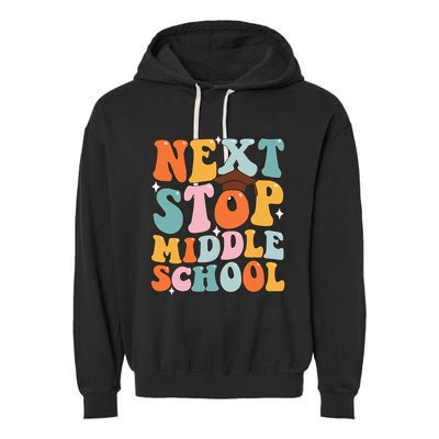 Next Stop Middle School Funny Graduation 5th Grade Garment-Dyed Fleece Hoodie