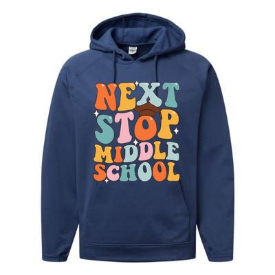 Next Stop Middle School Funny Graduation 5th Grade Performance Fleece Hoodie